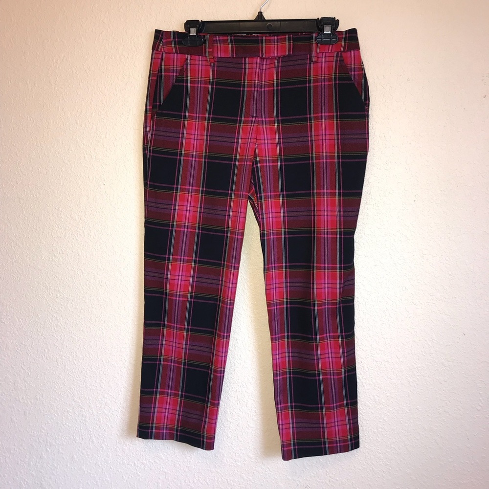 TRINA TURK Women's Cropped Capri Pants Sz 4 Plaid